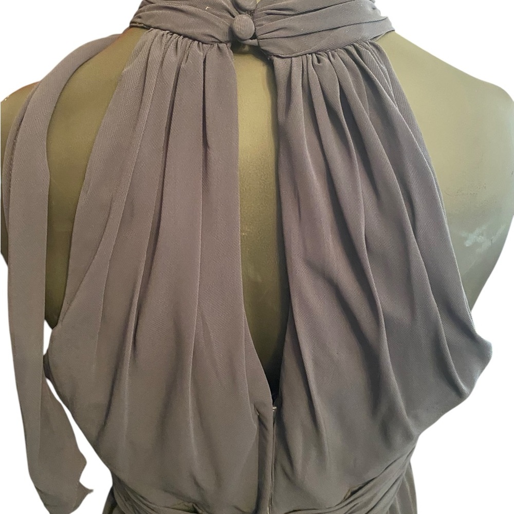 Evening Wear Soft Grey Flowing Full Length Dress Size 16 - Picture 4 of 8